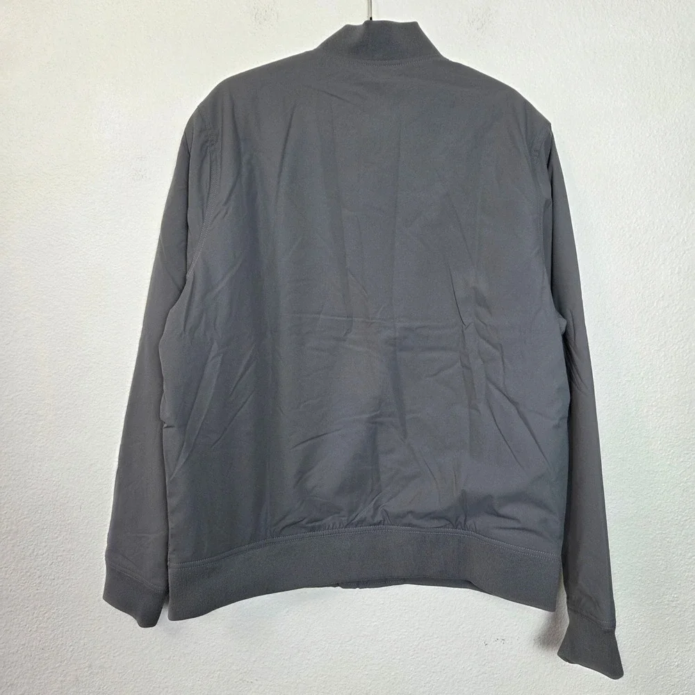 Banana Republic Bomber Jacket Gray Zip Front Mens Large‎